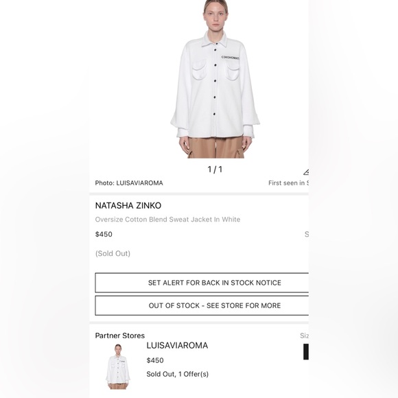 Natasha Zinko Oversized Cargo Shirt Jacket Size S - Picture 2 of 5